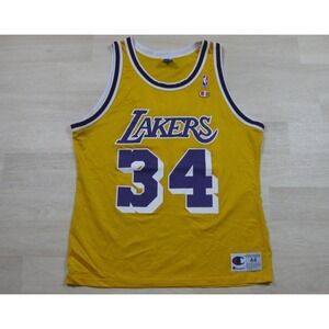 Vintage 90s Champion LA Lakers Shaquille O'Neal Jersey Men's (44) NBA Basketball